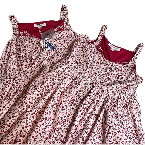 April Cornell Mommy And Me Matching Dresses Womens S Girls 9-10 Red Floral NEW - Picture 1 of 16
